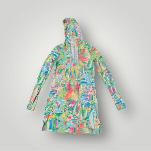 LILLY PULTIZER Riley hooded long sleeve sea salt & sun dress size XXS EUC